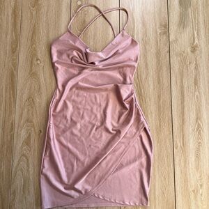 Windsor Pink Slip Dress with Cowl Neck and Spaghetti Straps
